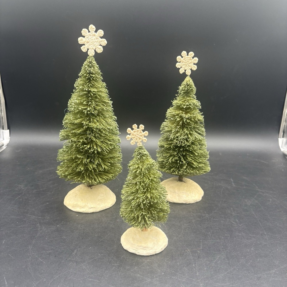 Vtg Retired Department 56 Snowbabies Sisal Trees Rare HTF